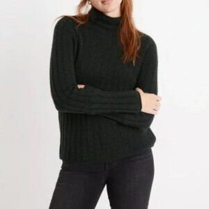 Madewell Evercrest Turtleneck Sweater Coziest Yarn Heather Pine Green Small
